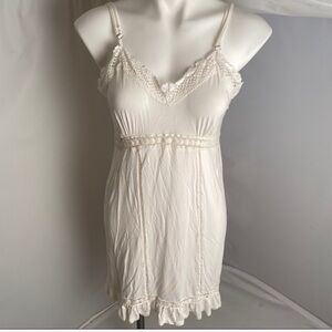 POL off white soft stretch dress or swim cover up L